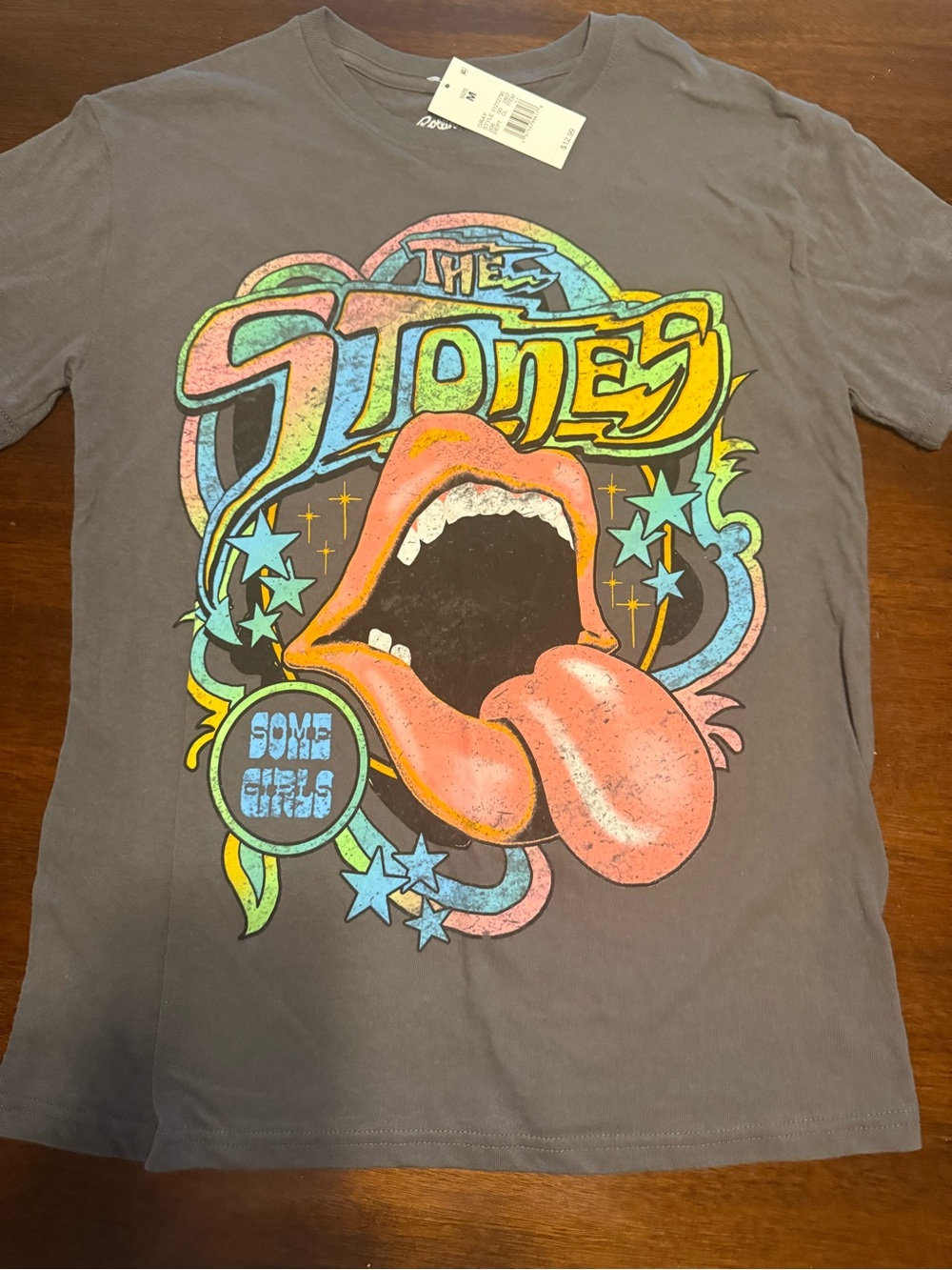 Women's The Stones Graphic Tee in Charcoal with Multicolor Print